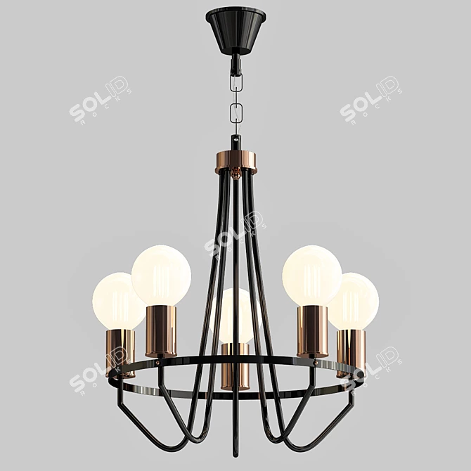 Elegant Freya Arabella Pendant Chandelier 3D model image 3