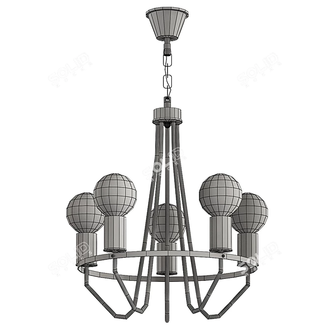 Elegant Freya Arabella Pendant Chandelier 3D model image 1