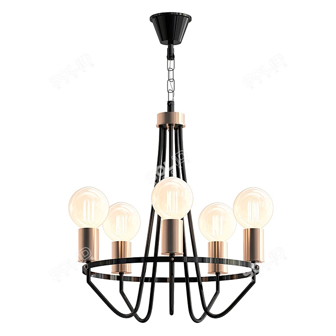 Elegant Freya Arabella Pendant Chandelier 3D model image 2