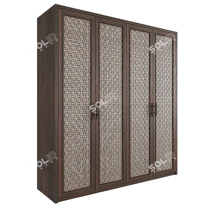 Modern 10-Door Wardrobe 3D model image 1