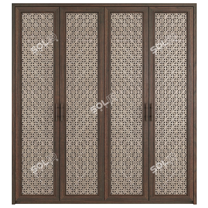 Modern 10-Door Wardrobe 3D model image 2