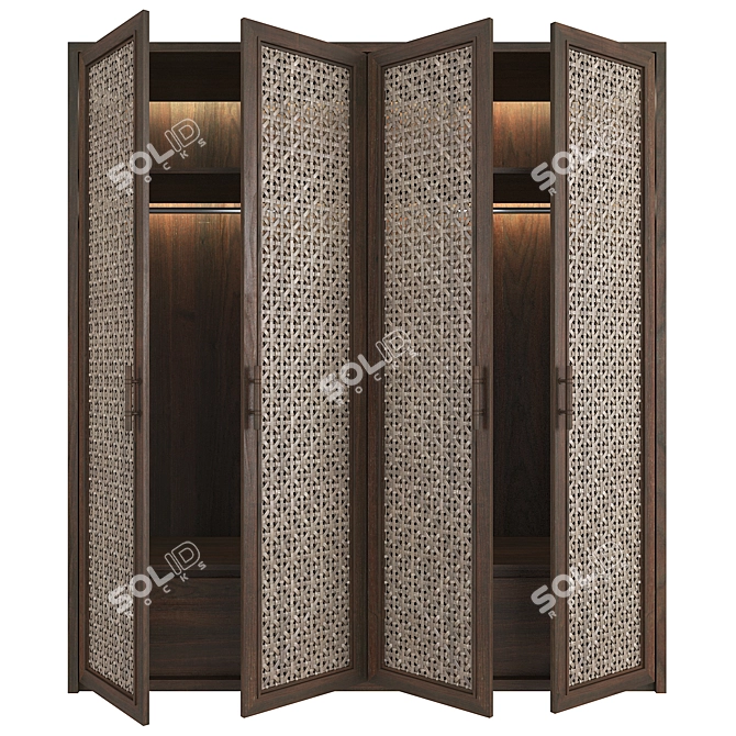 Modern 10-Door Wardrobe 3D model image 3