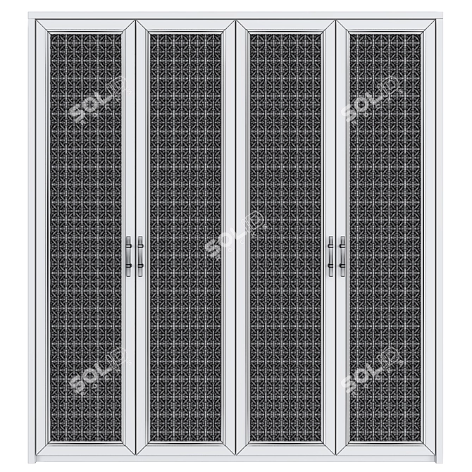 Modern 10-Door Wardrobe 3D model image 4