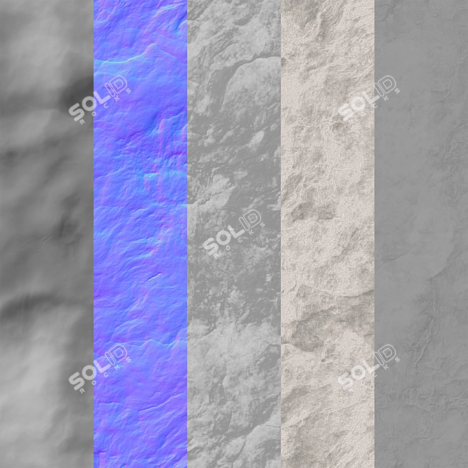 Seamless Rock Cliff Wall Textures 3D model image 4