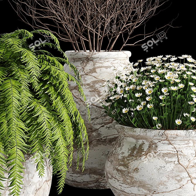 Botanical Bliss: Indoor Plant Collection 3D model image 2