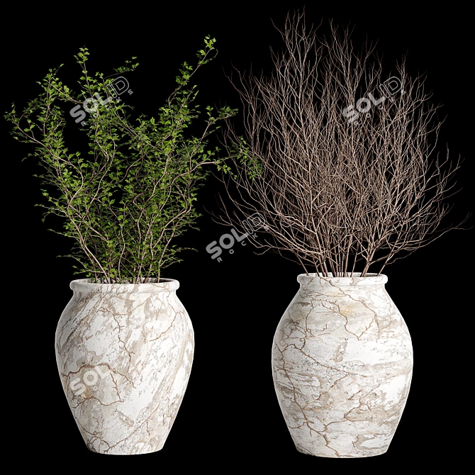 Botanical Bliss: Indoor Plant Collection 3D model image 5