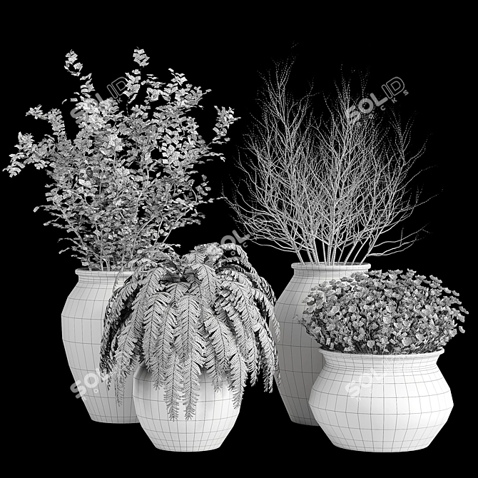 Botanical Bliss: Indoor Plant Collection 3D model image 6