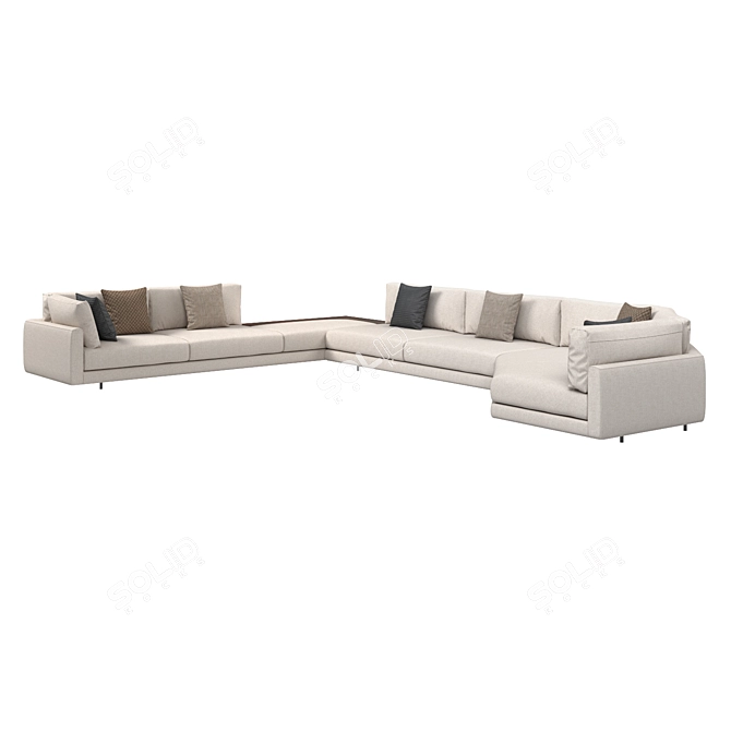 Italian Argo Corner Sofa: Stylish and Versatile 3D model image 2