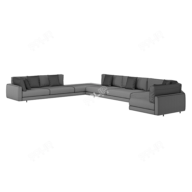 Italian Argo Corner Sofa: Stylish and Versatile 3D model image 3