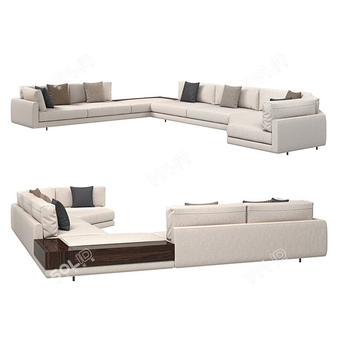 Italian Argo Corner Sofa: Stylish and Versatile 3D model image 4