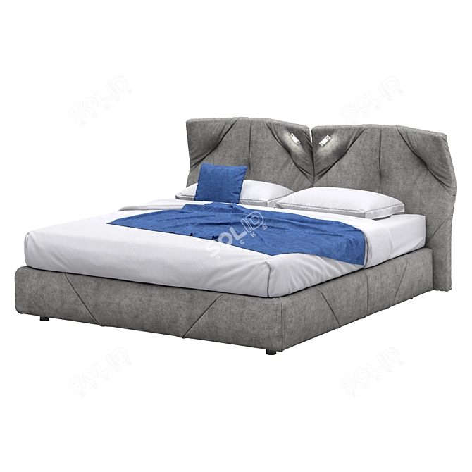 Italian Geo Bed: Stylish and Comfortable 3D model image 1