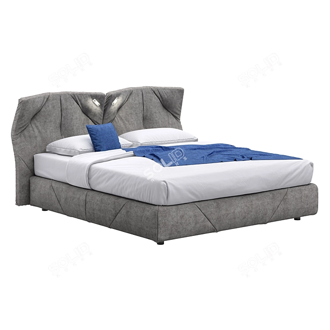Italian Geo Bed: Stylish and Comfortable 3D model image 2
