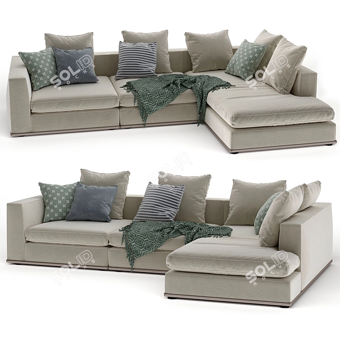 Modern Minotti Powell 6-Seater Sofa 3D model image 2