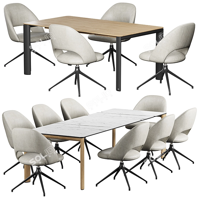 Rolf Benz 957 Roma S Furman: Stylish Table & Armchair 3D model image 8