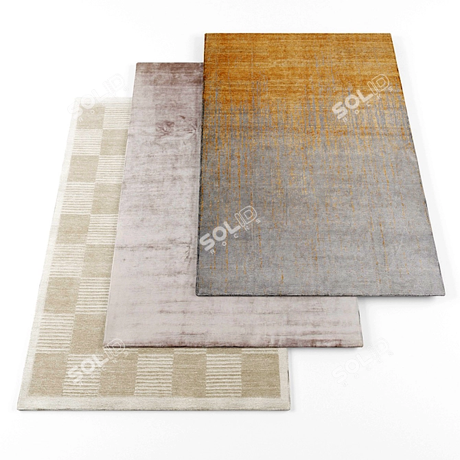 High-Resolution Carpets Set (5 Pieces) 3D model image 1