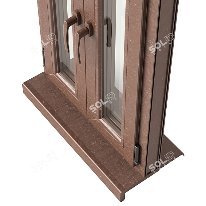 Multi-Color UPVC Double Glazed Window 3D model image 2