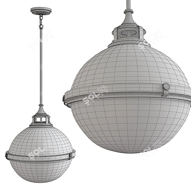 Elegant Fletcher Pendant Light 3D model image 2