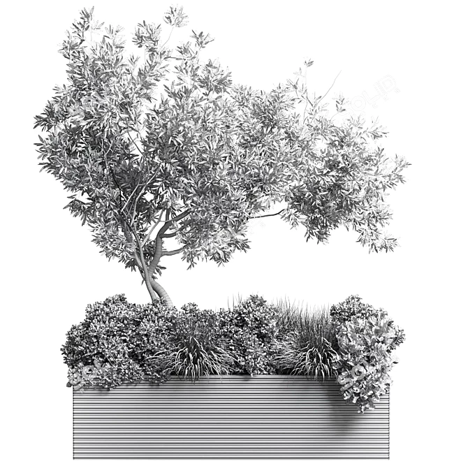 121-Pot Indoor Plant Collection with Metal Vase 3D model image 3