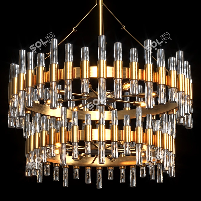 Elegant Haskell 16-Light Chandelier 3D model image 1