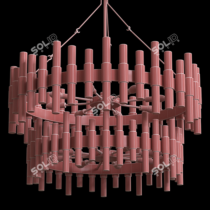 Elegant Haskell 16-Light Chandelier 3D model image 2