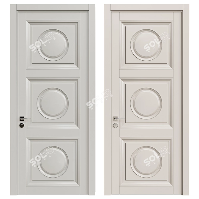 Sleek Modern Interior Door 3D model image 1