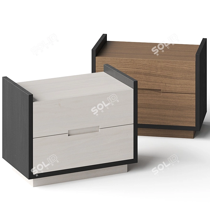 Elegant Beaufort Bleached Wood Nightstand 3D model image 1