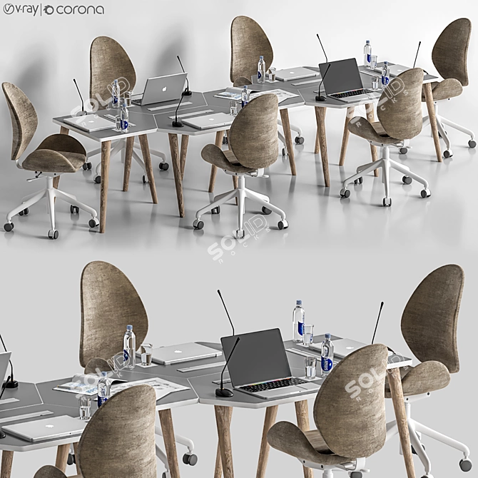 Modern Conference Table 21 3D model image 1