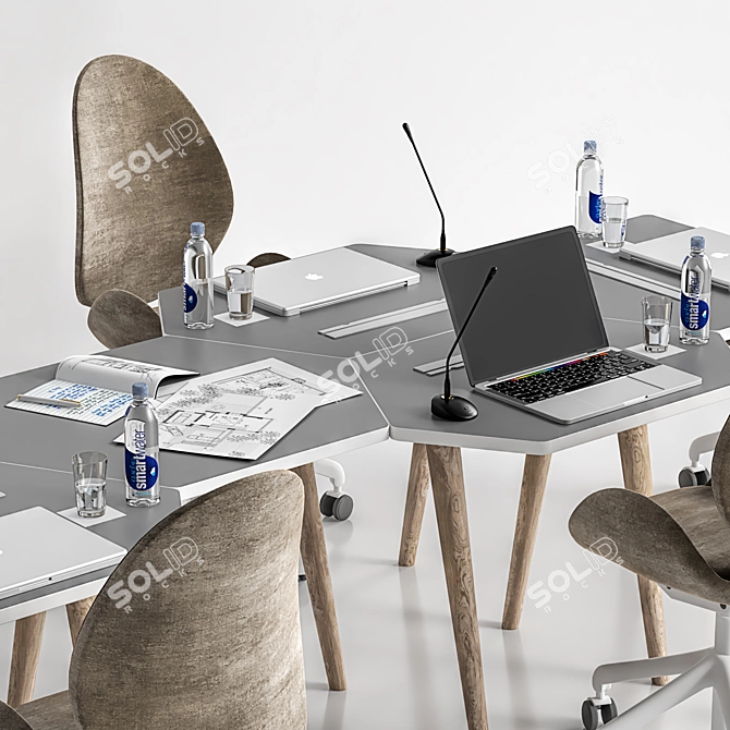 Modern Conference Table 21 3D model image 3