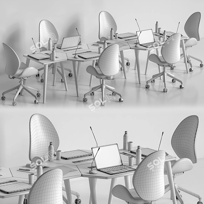 Modern Conference Table 21 3D model image 6