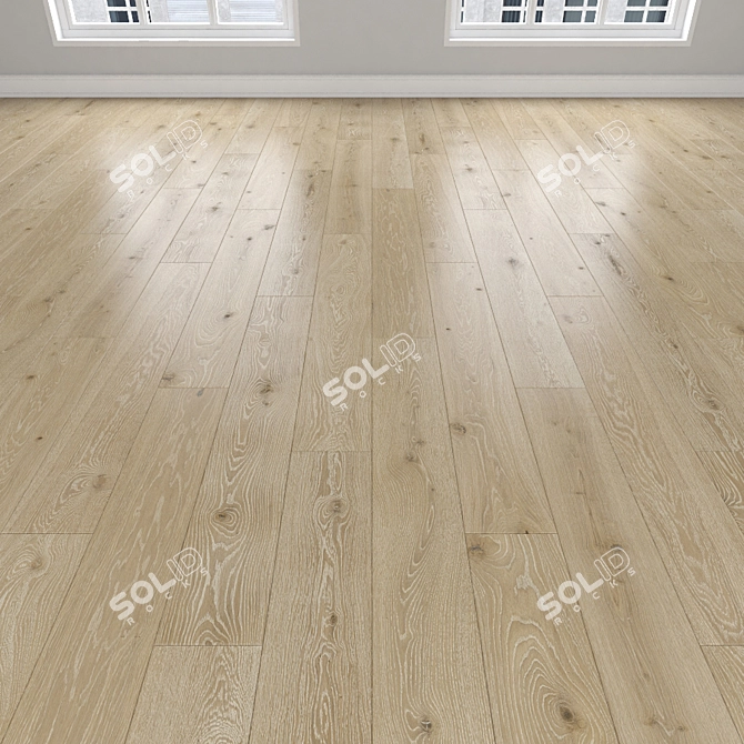 Oak Parquet: Herringbone, Linear, Chevron 3D model image 2