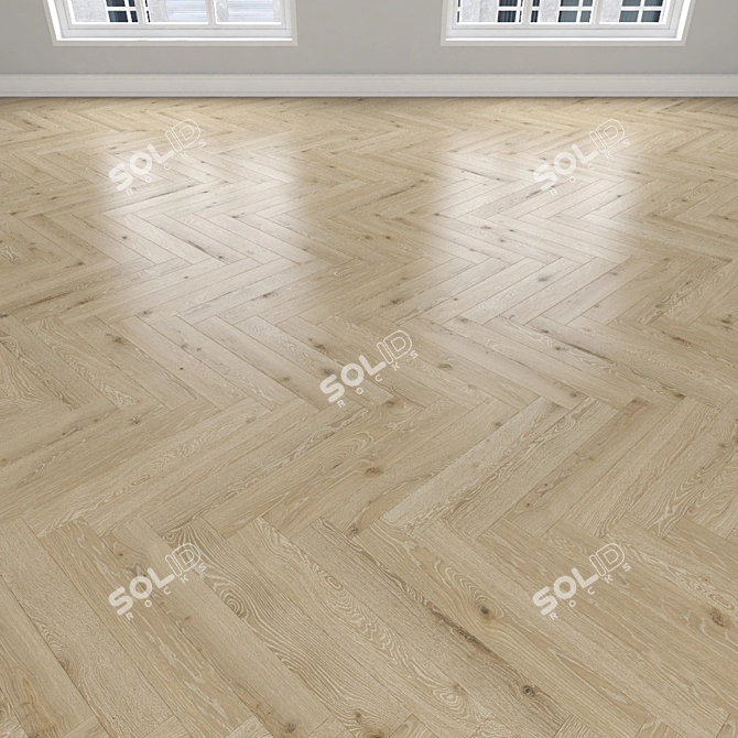 Oak Parquet: Herringbone, Linear, Chevron 3D model image 3