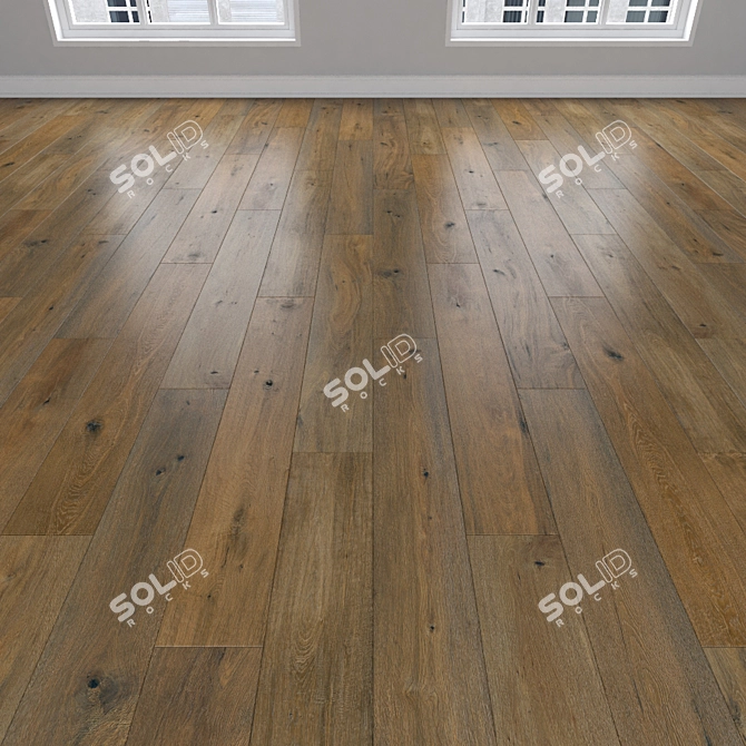 Versatile Parquet Oak Flooring 3D model image 2