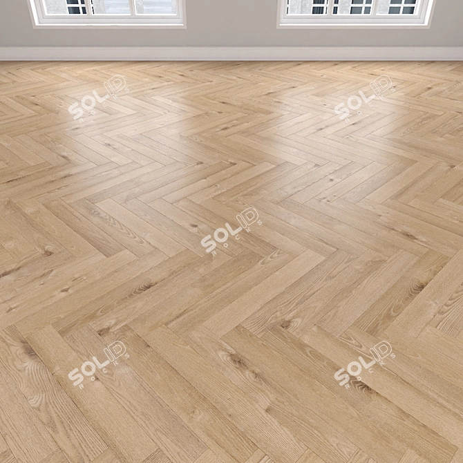 Parquet Oak: Herringbone, Linear, Chevron 3D model image 3