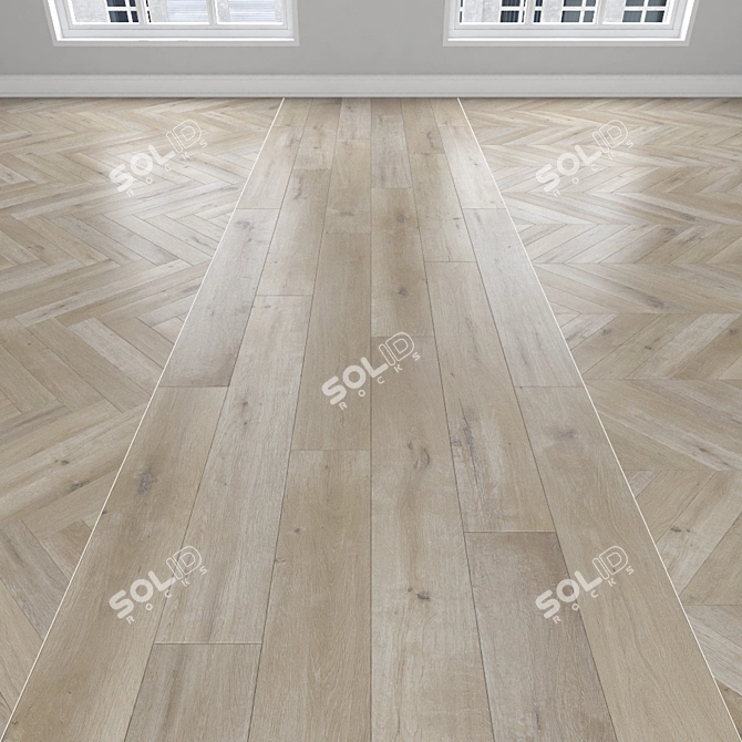 Parquet Oak: Herringbone, Linear & Chevron 3D model image 1