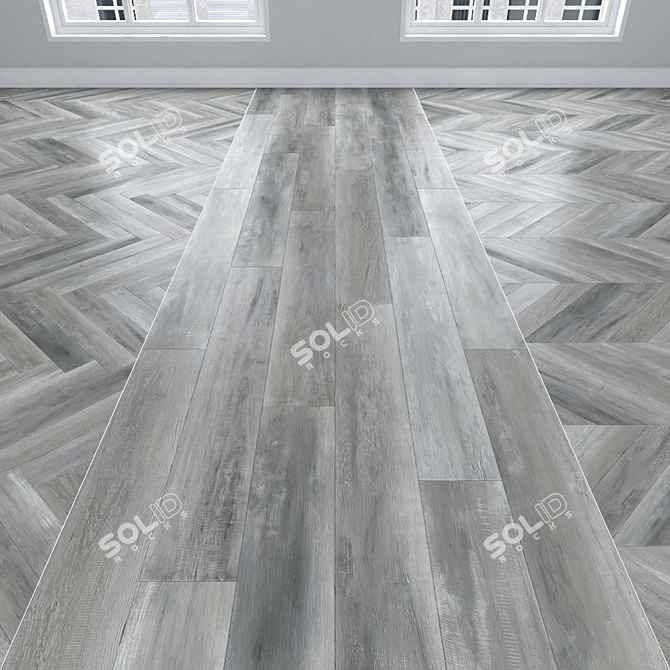 Premium Oak Parquet: Herringbone, Linear & Chevron 3D model image 1