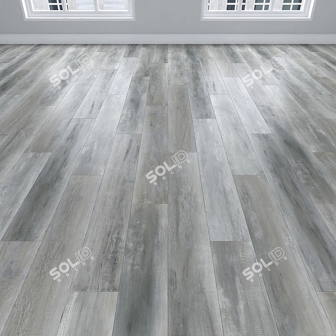 Premium Oak Parquet: Herringbone, Linear & Chevron 3D model image 2