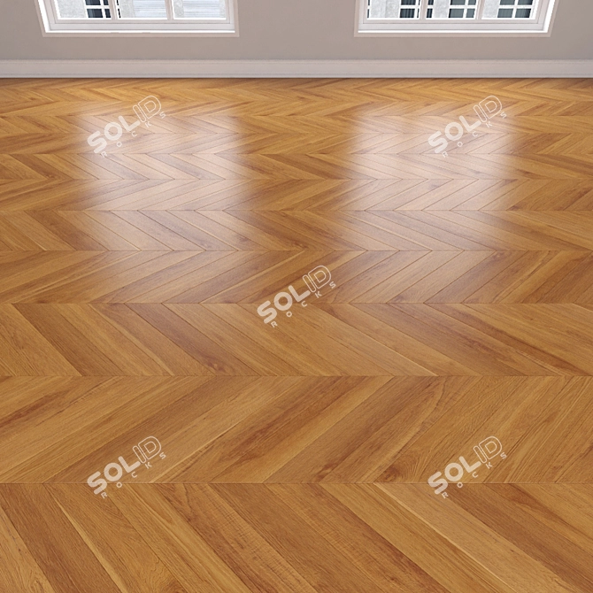 Oak Parquet: Herringbone, Linear, Chevron 3D model image 4