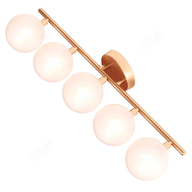 Elegant Antique Brass Wall Lamp 3D model image 2