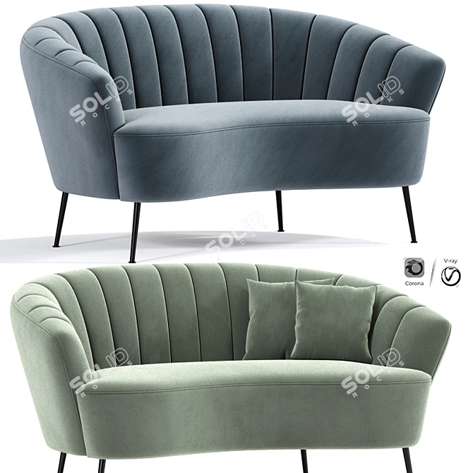Bonnie Loveseat: Stylish 2-Seater Sofa! 3D model image 1