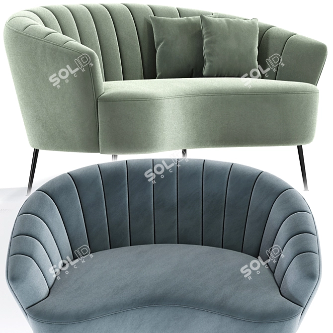 Bonnie Loveseat: Stylish 2-Seater Sofa! 3D model image 2