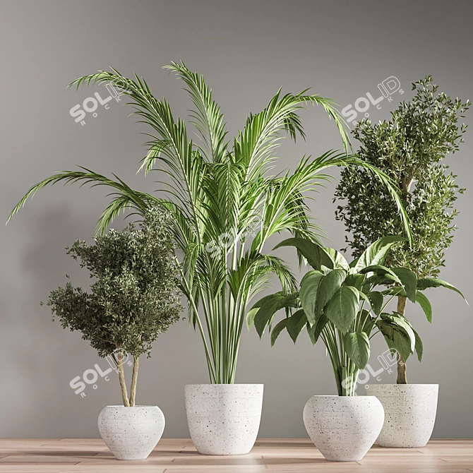 Sleek Indoor Plant Stand 3D model image 2