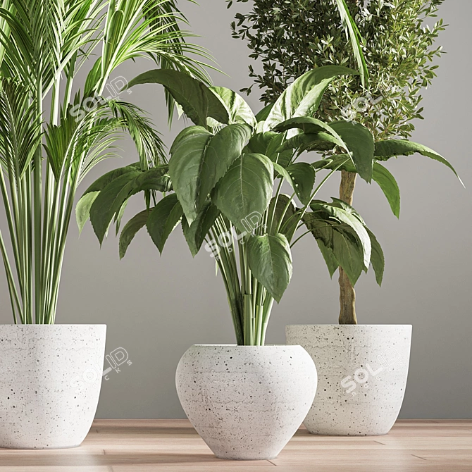 Sleek Indoor Plant Stand 3D model image 3