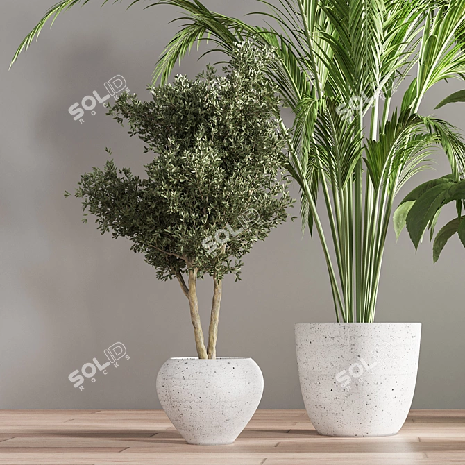 Sleek Indoor Plant Stand 3D model image 4