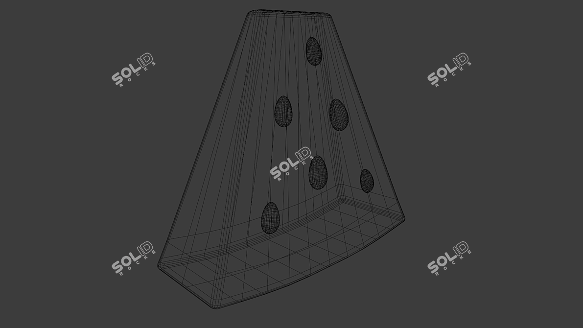 Poly Watermelon Slice with Seeds 3D model image 3