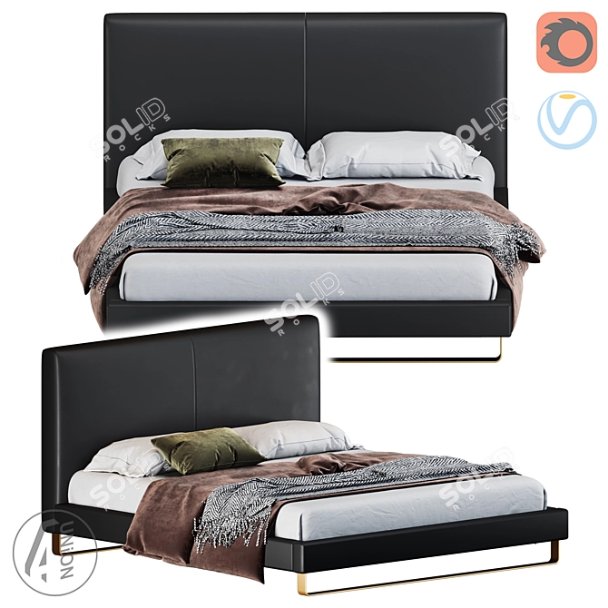 Modern King Size Bed 3D model image 1