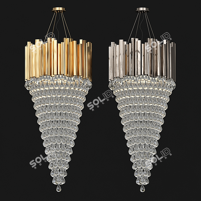 Golden Crystal Trump Chandelier 3D model image 1