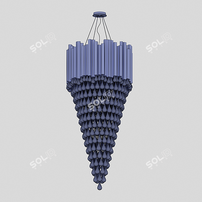 Golden Crystal Trump Chandelier 3D model image 2