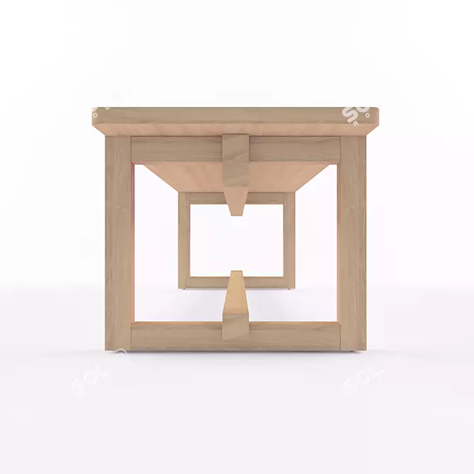 Ishitani Furniture Wooden Bench 3D model image 3