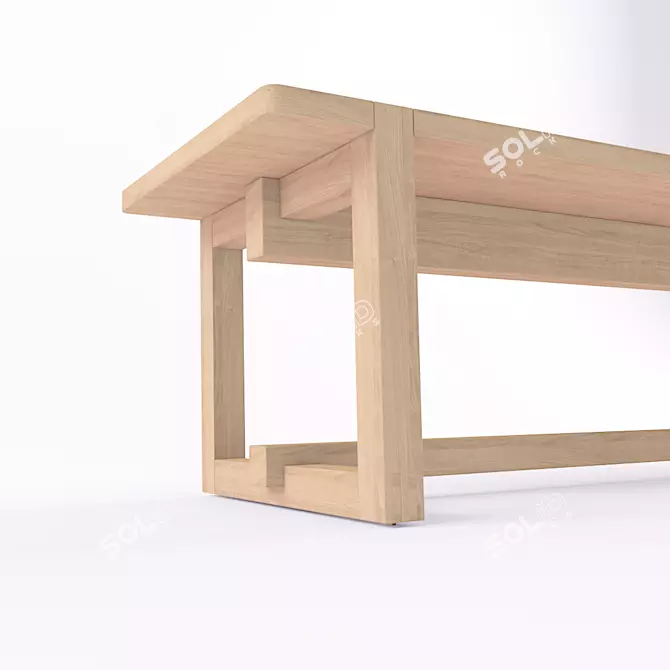 Ishitani Furniture Wooden Bench 3D model image 5