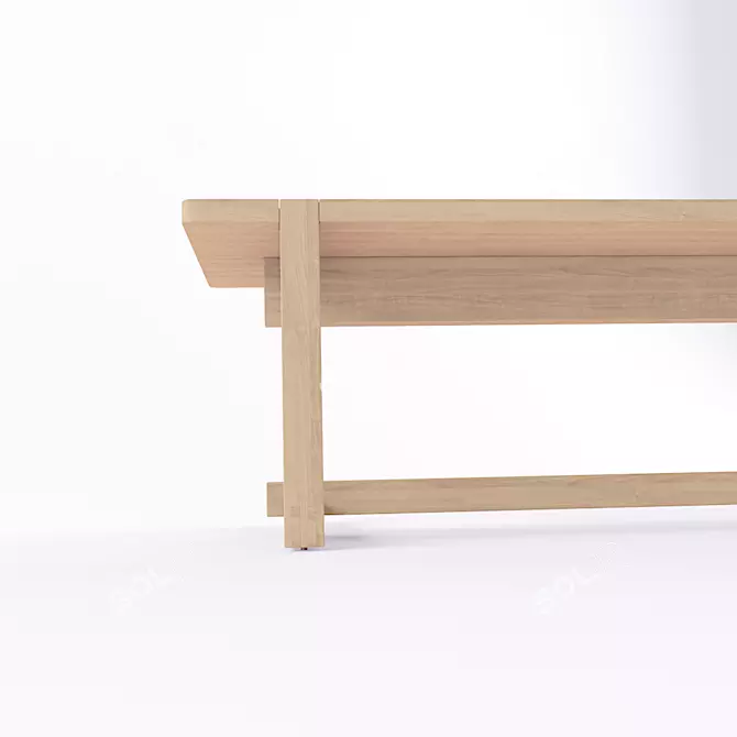 Ishitani Furniture Wooden Bench 3D model image 6